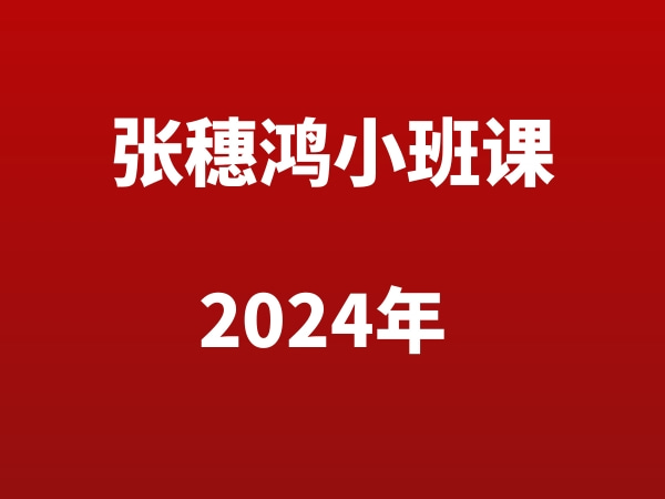 2024年张穗鸿小班课（含高阶+进阶）